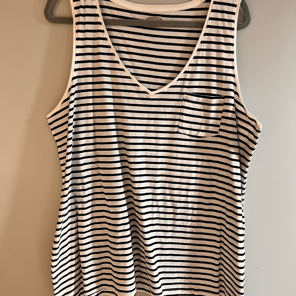 Striped Black and White Women's Tank Top